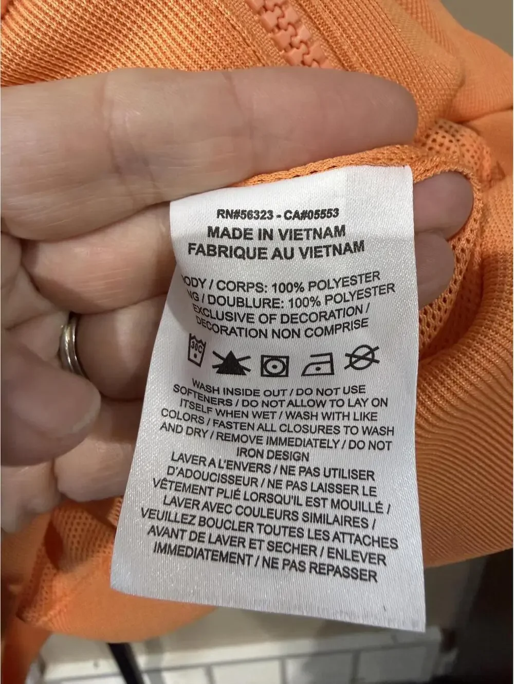 Nike Colorblock Orange and Red Windbreaker Jacket Size Small